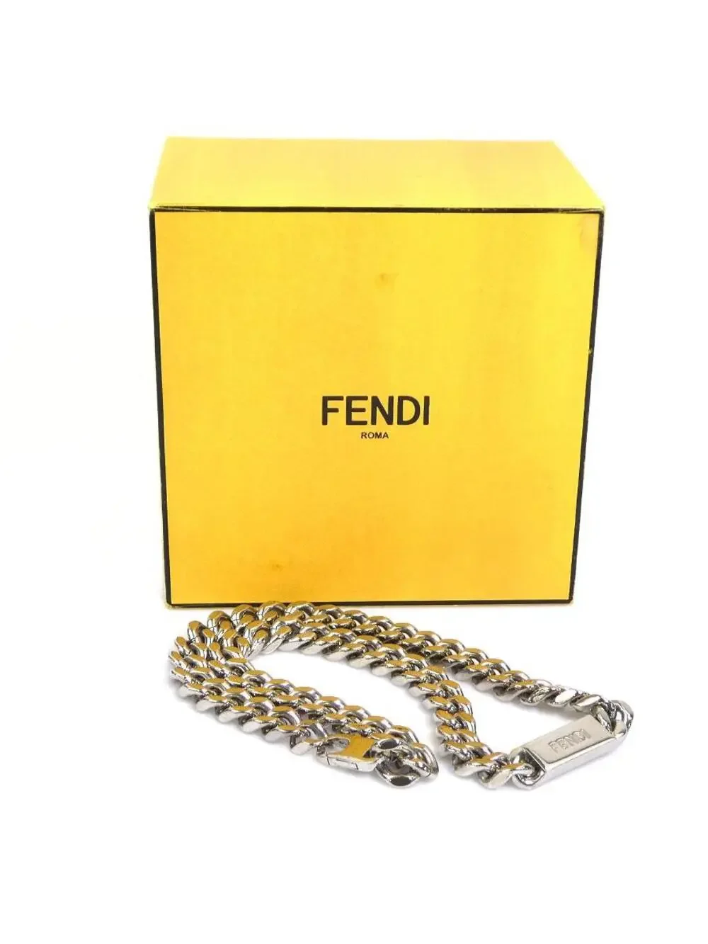 Auth Fendi Necklace Silver Metal - #300096F29B